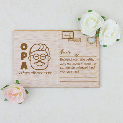Houten kaart - OPA, je bent mijn voorbeeld