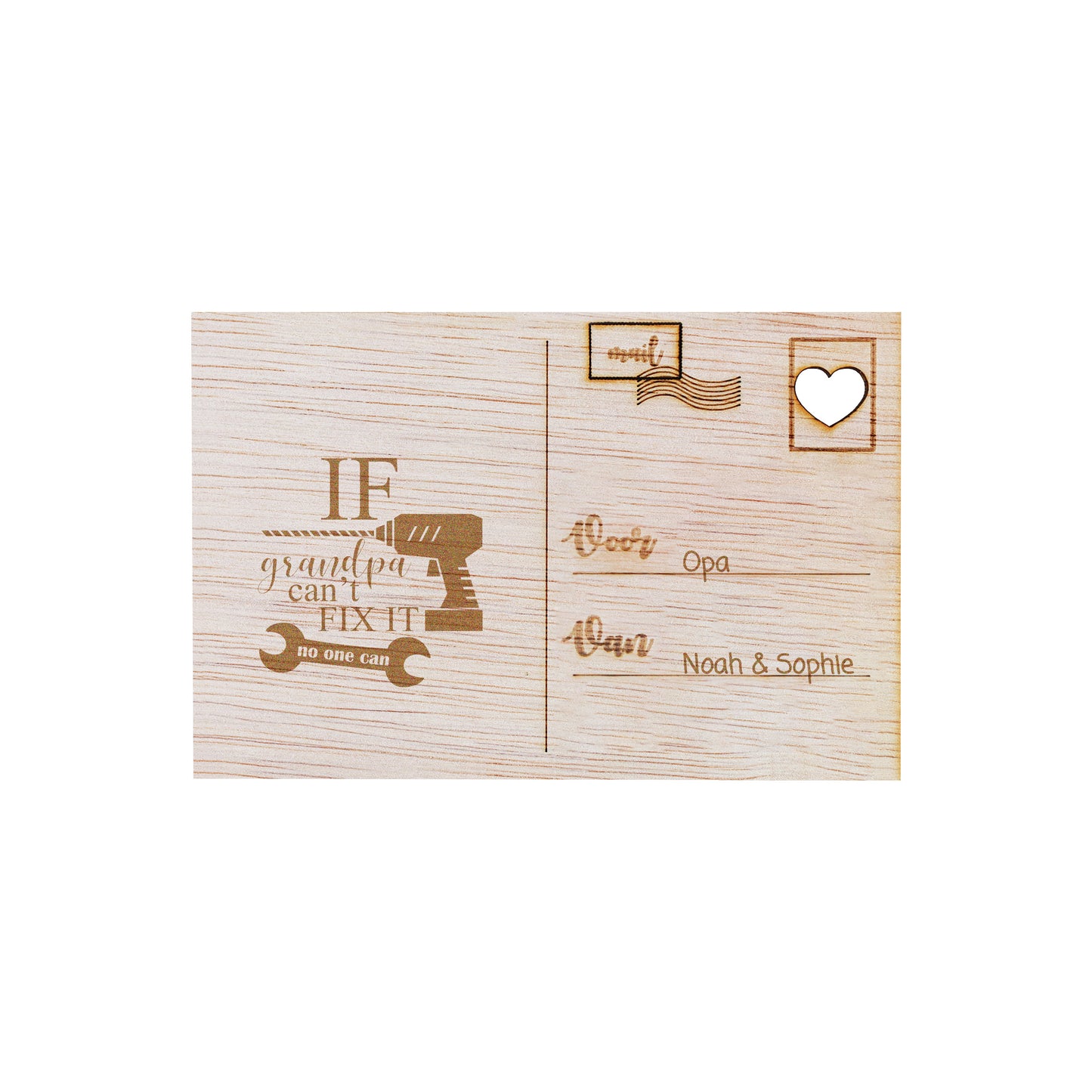 Houten kaart - If grandpa can't fix it, no one can