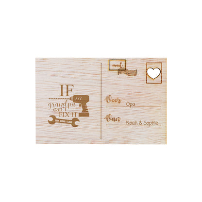 Houten kaart - If grandpa can't fix it, no one can