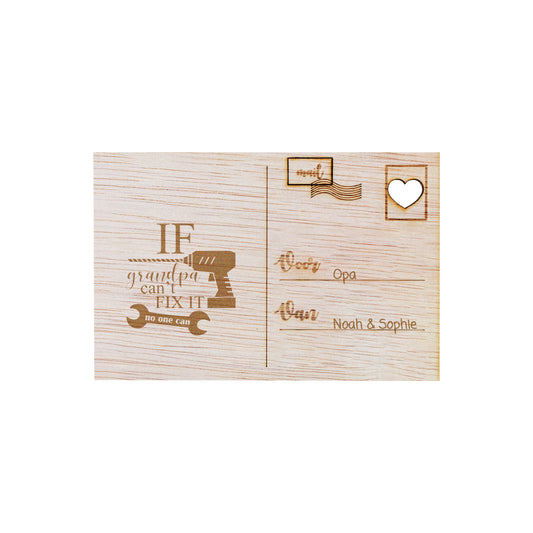 Houten kaart - If grandpa can't fix it, no one can