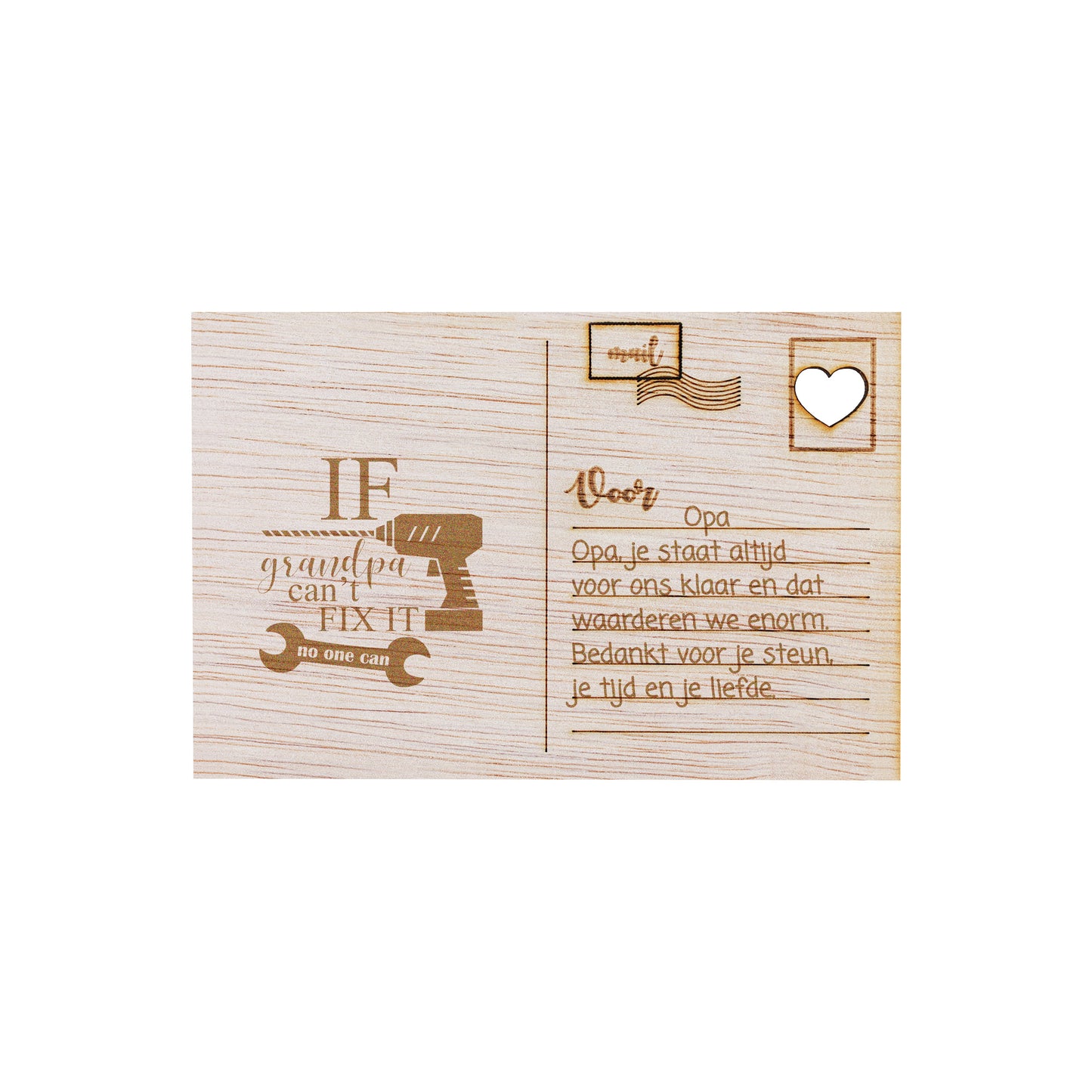 Houten kaart - If grandpa can't fix it, no one can