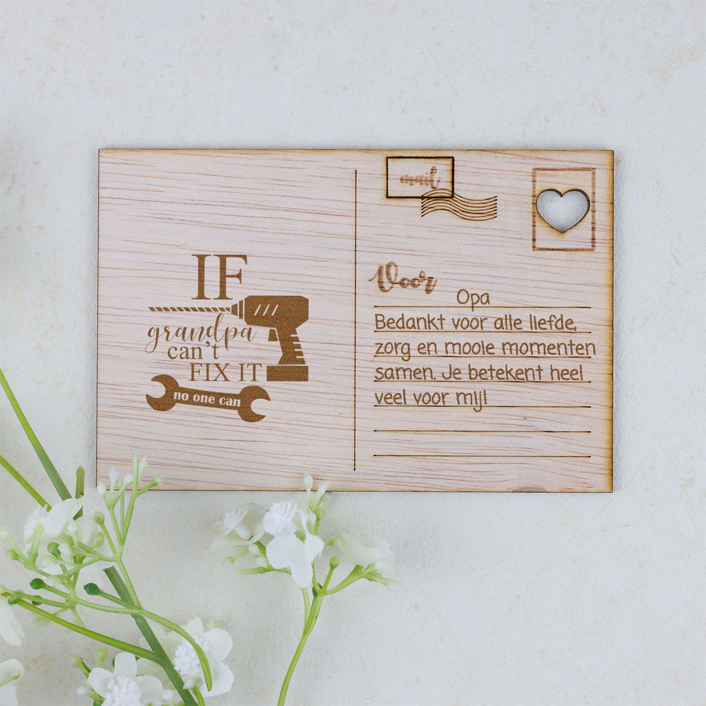 Houten kaart - If grandpa can't fix it, no one can
