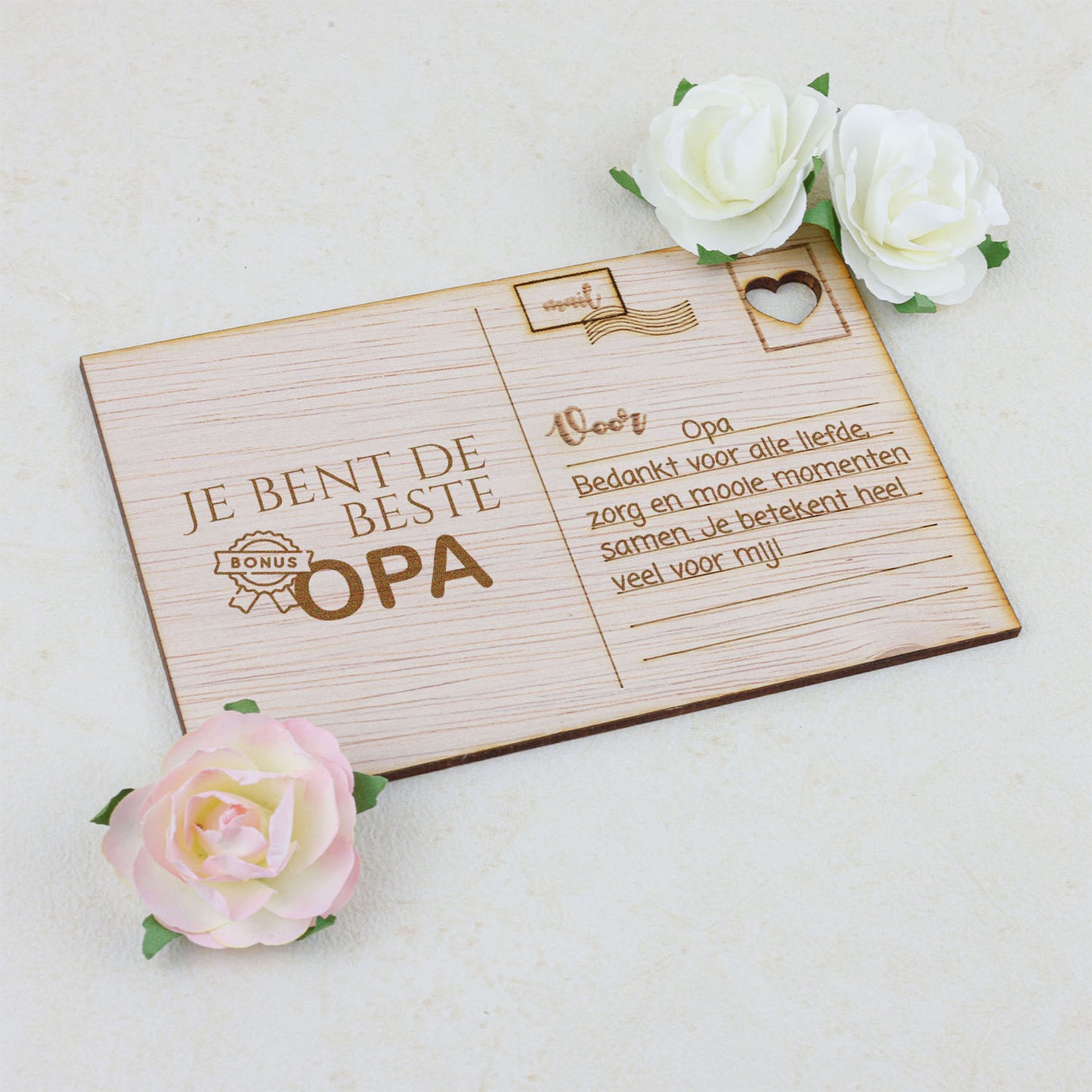 Houten kaart - Je bent de beste (bonus) OPA