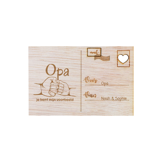 Houten kaart - Opa, je bent mijn voorbeeld