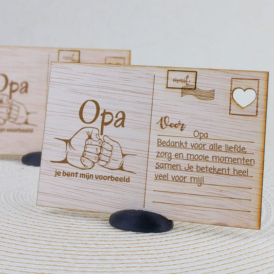 Houten kaart - Opa, je bent mijn voorbeeld