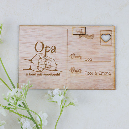 Houten kaart - Opa, je bent mijn voorbeeld