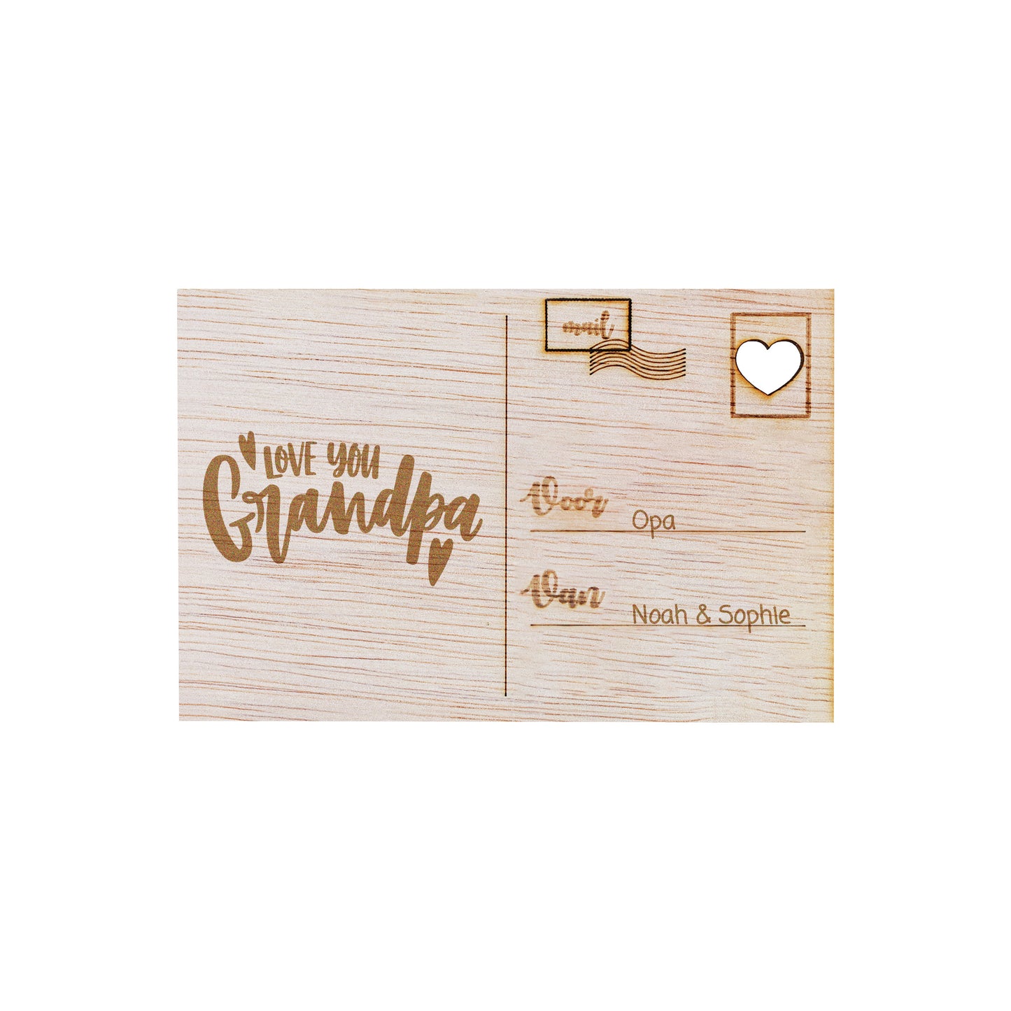 Houten kaart - I Love You Grandpa