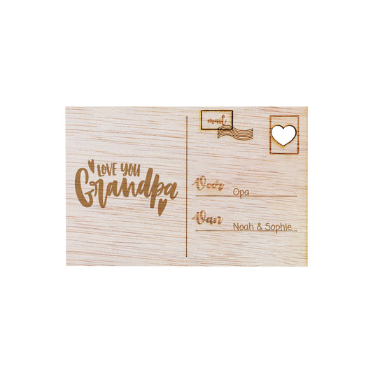 Houten kaart - I Love You Grandpa