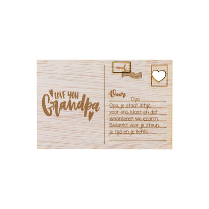 Houten kaart - I Love You Grandpa