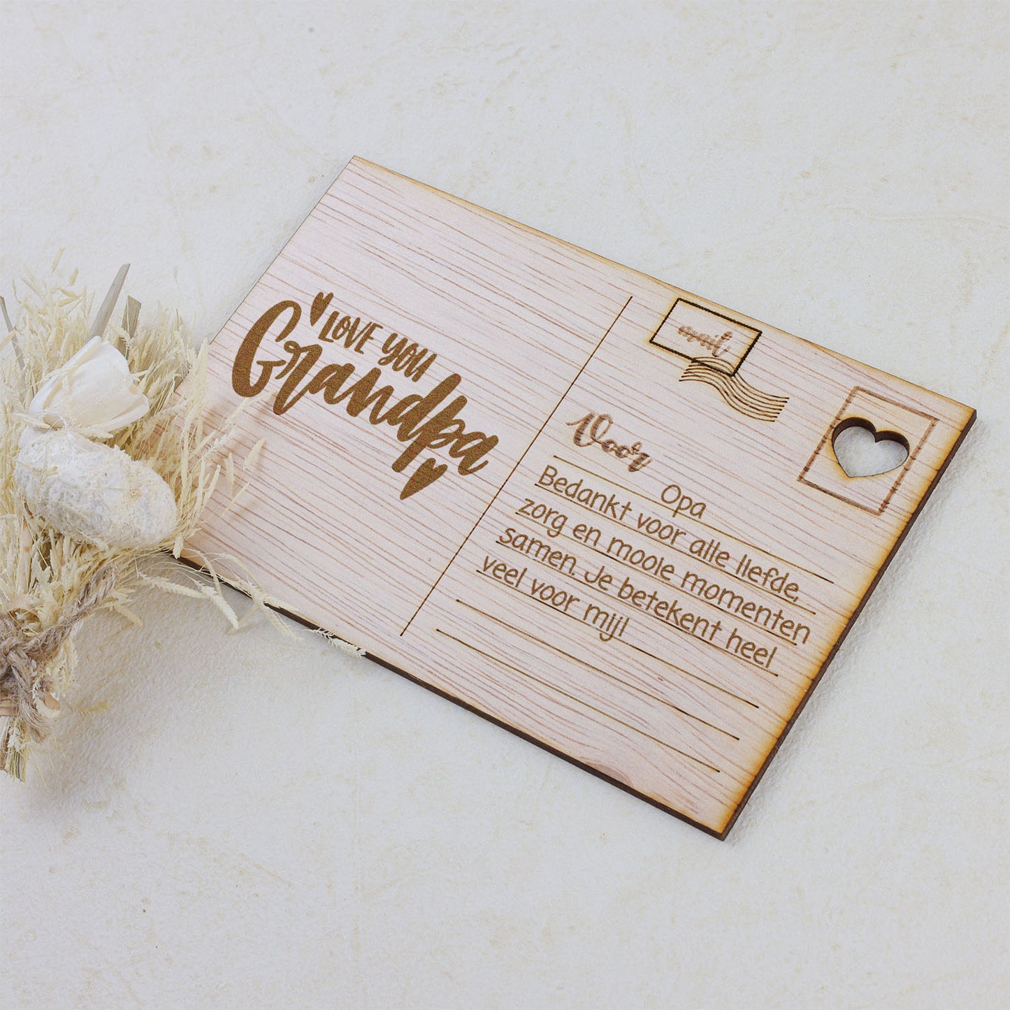 Houten kaart - I Love You Grandpa