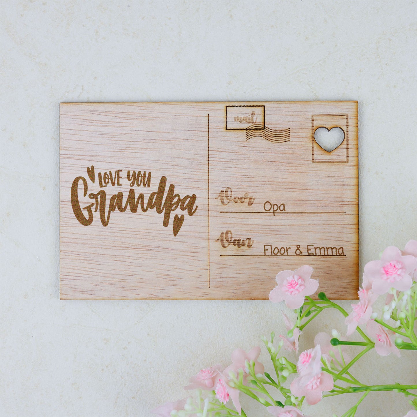 Houten kaart - I Love You Grandpa