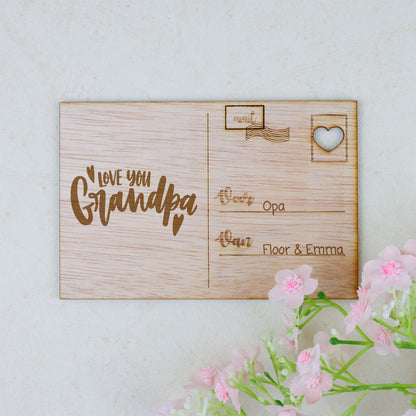 Houten kaart - I Love You Grandpa