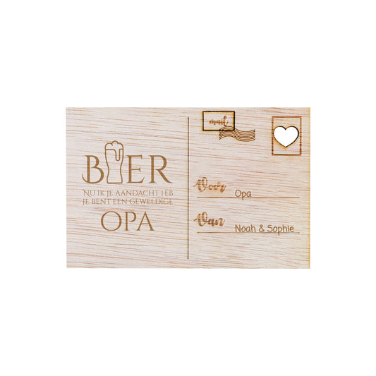 Houten kaart - Opa's BIER