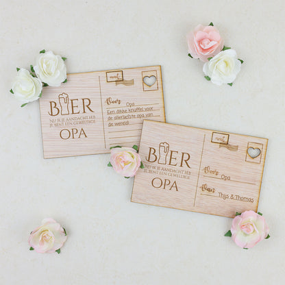 Houten kaart - Opa's BIER
