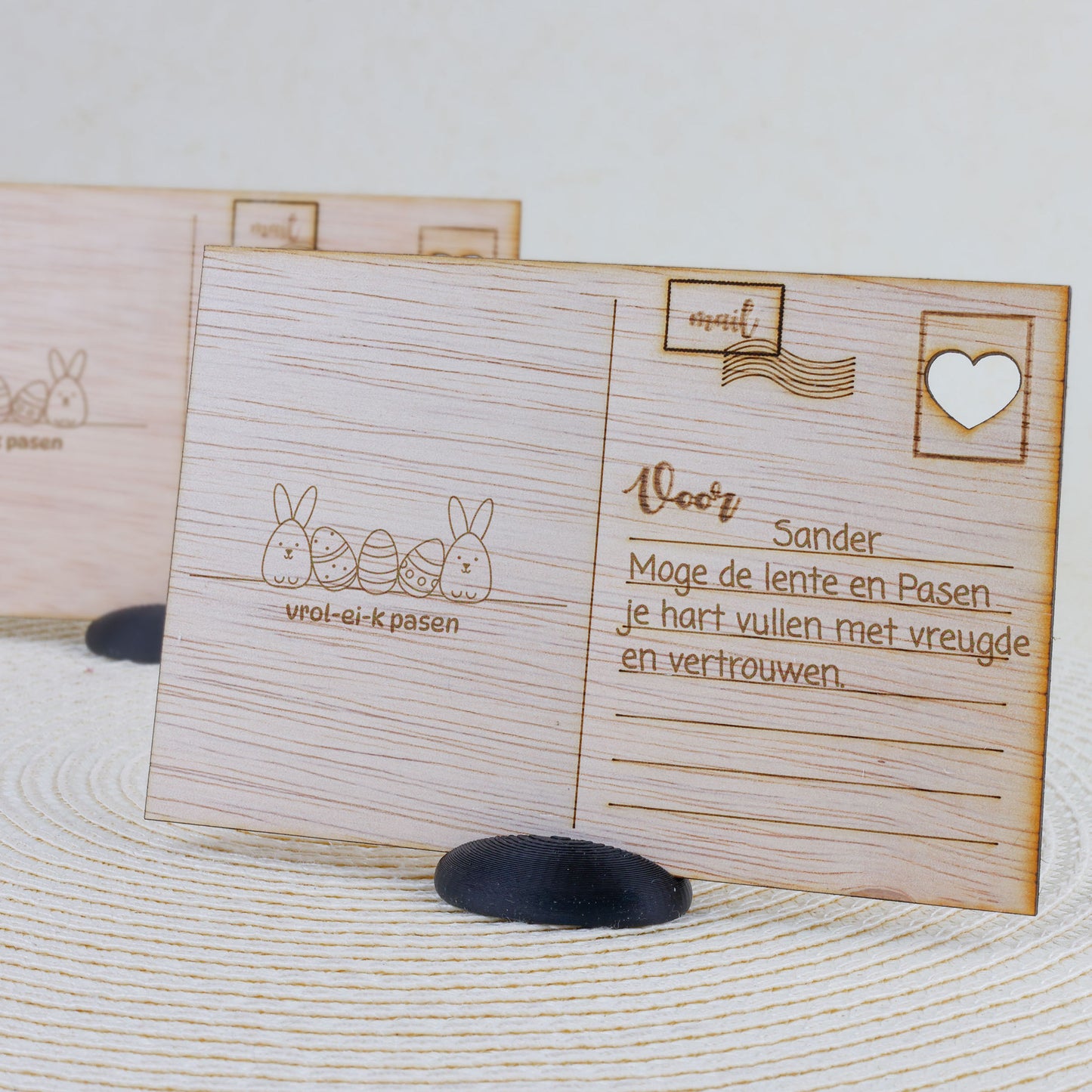 Houten kaart - Vrol-ei-k Pasen