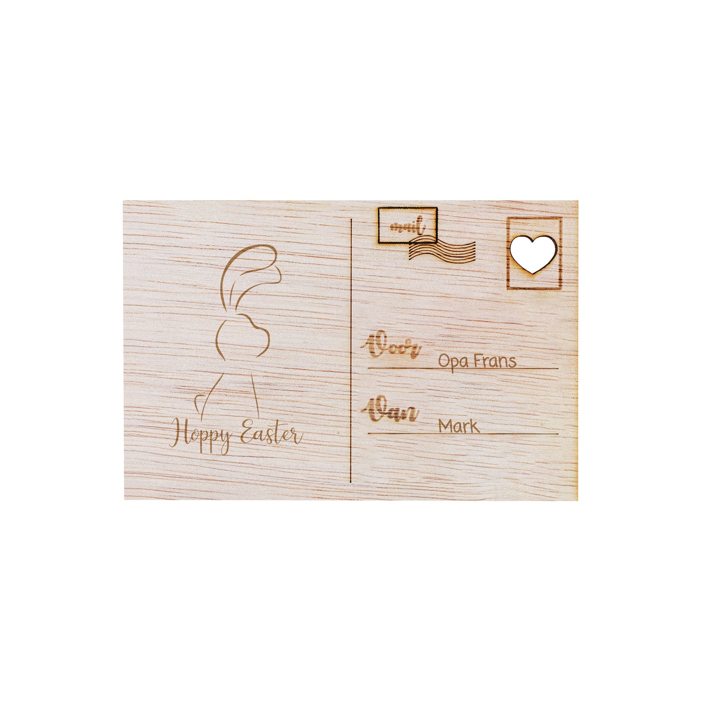 Houten kaart - Hoppy Easter