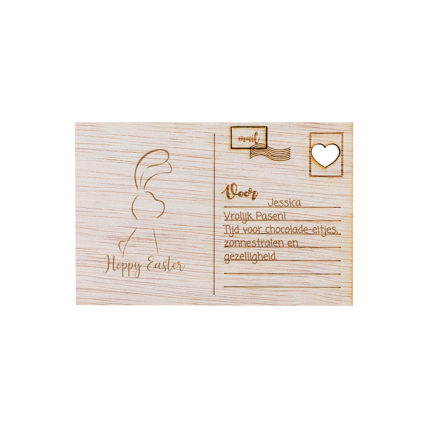Houten kaart - Hoppy Easter