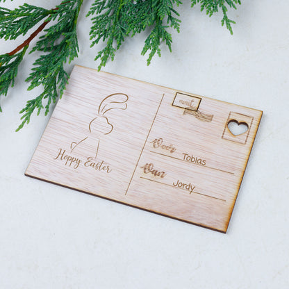 Houten kaart - Hoppy Easter