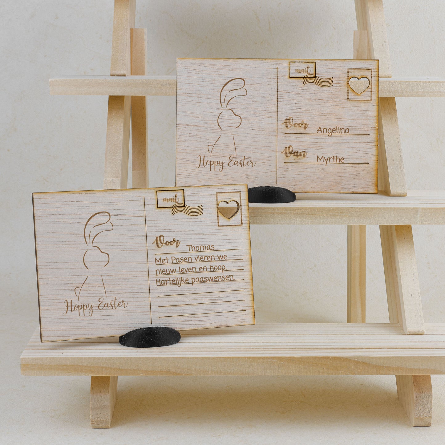 Houten kaart - Hoppy Easter