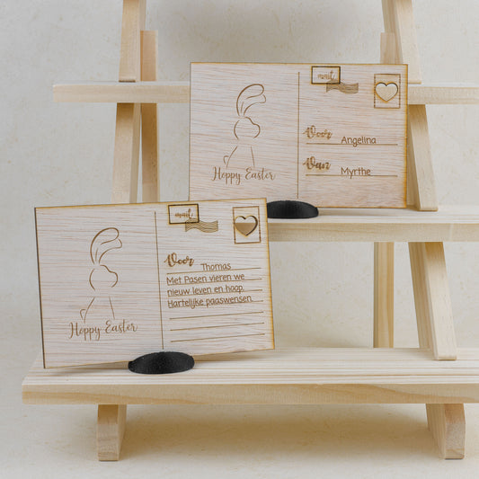 Houten kaart - Hoppy Easter