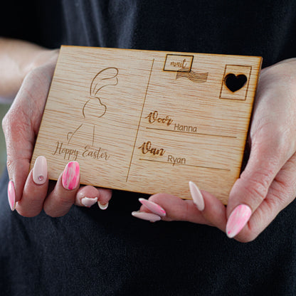 Houten kaart - Hoppy Easter