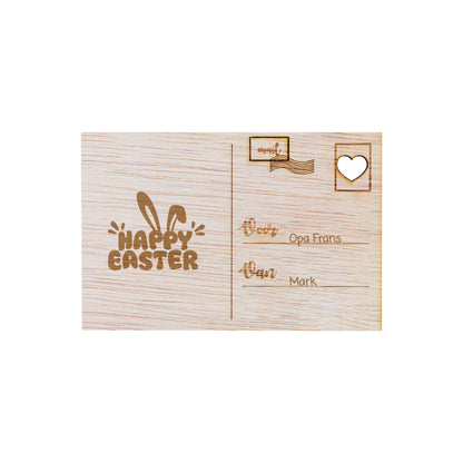 Houten kaart - Happy Easter