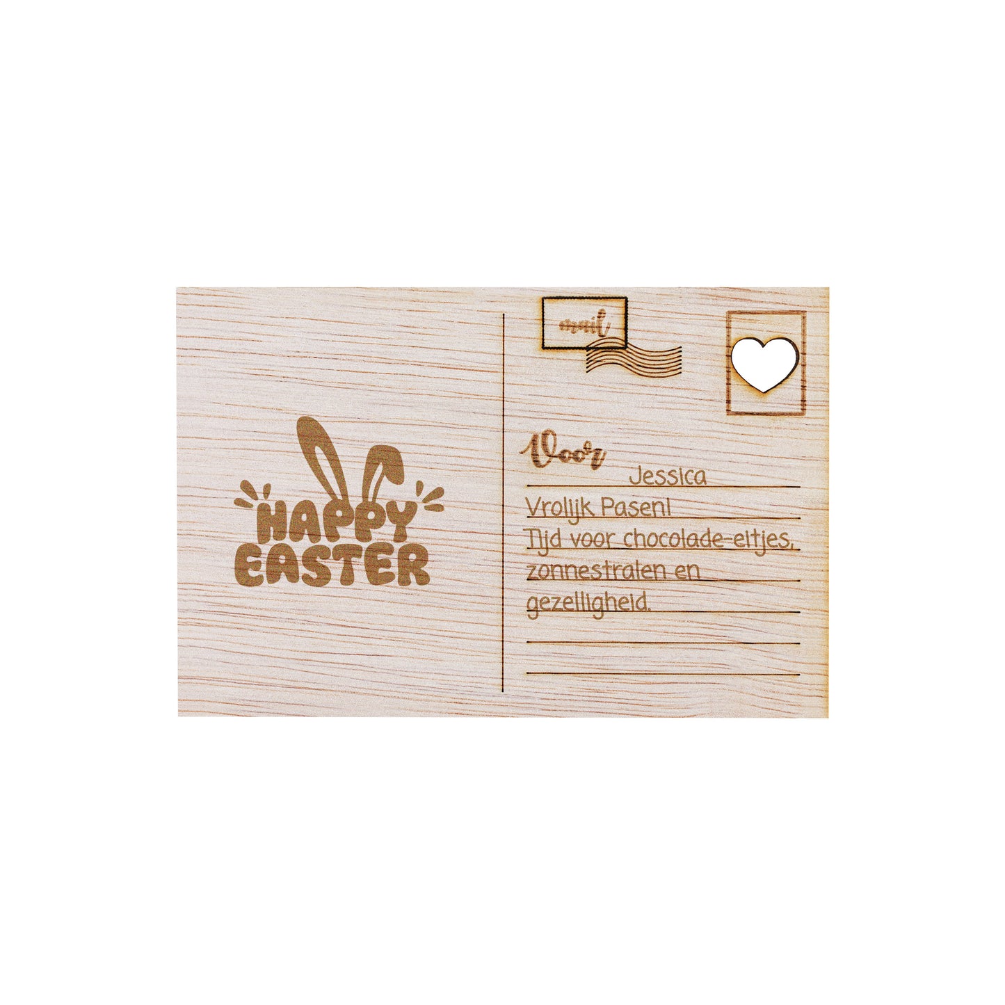 Houten kaart - Happy Easter