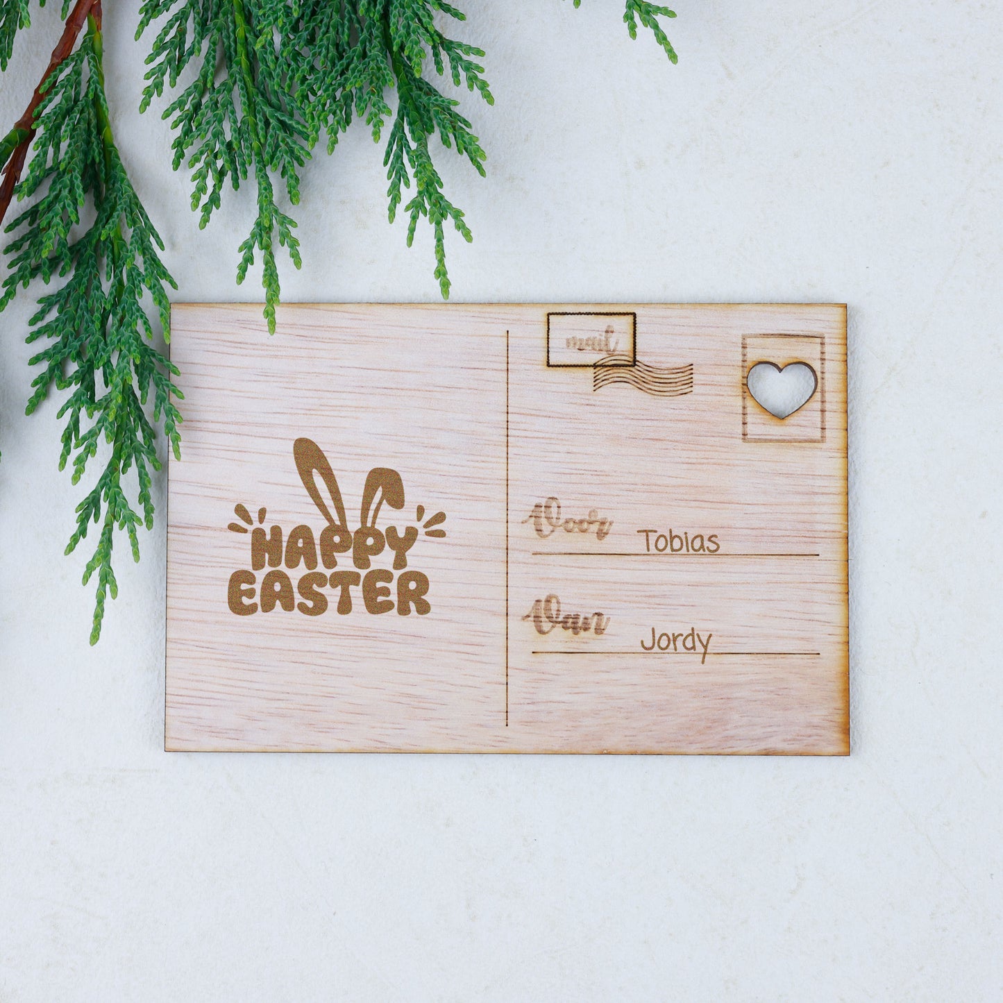 Houten kaart - Happy Easter
