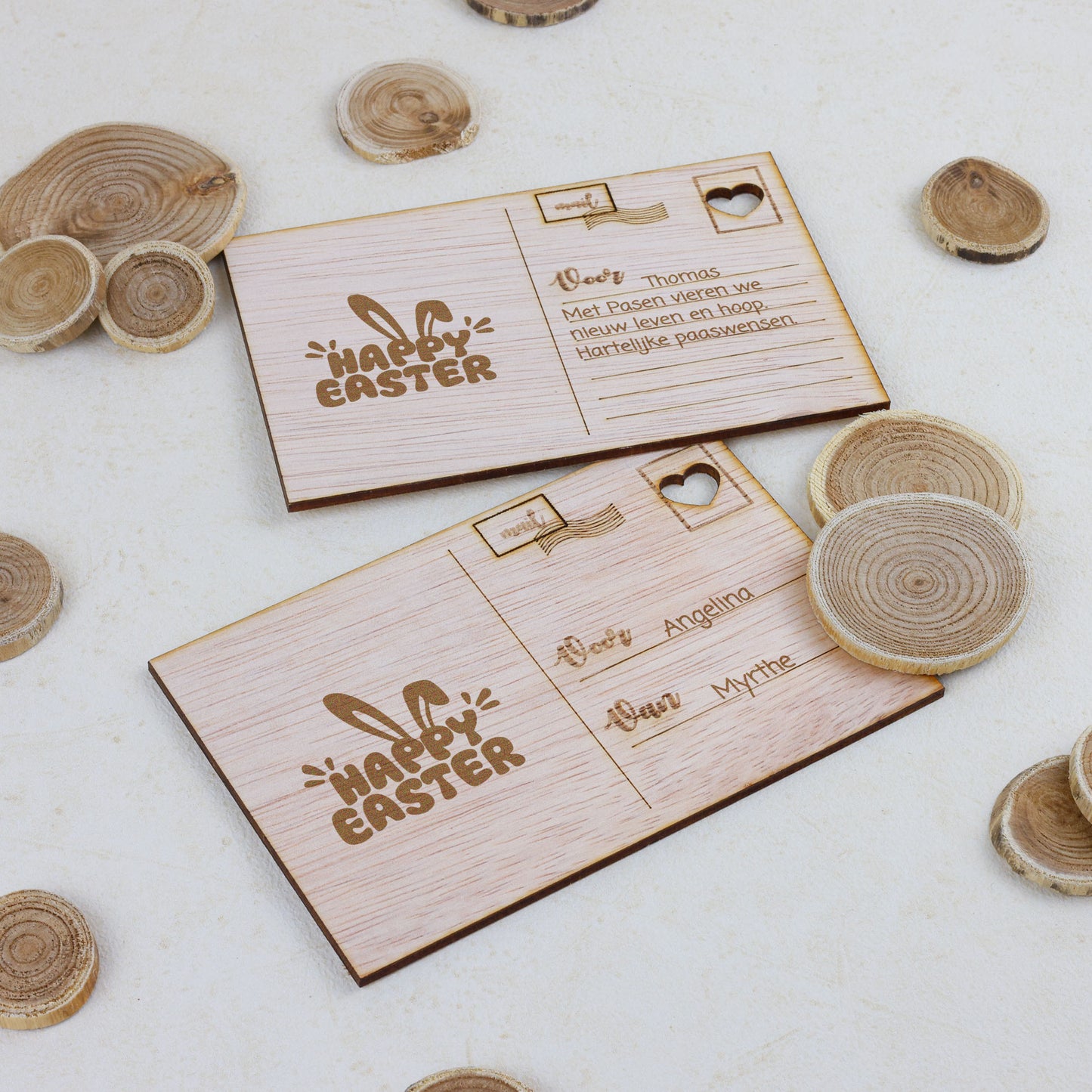 Houten kaart - Happy Easter