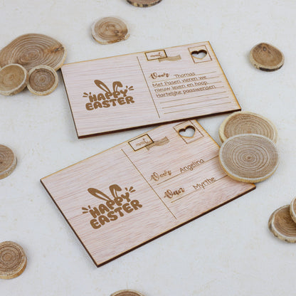 Houten kaart - Happy Easter