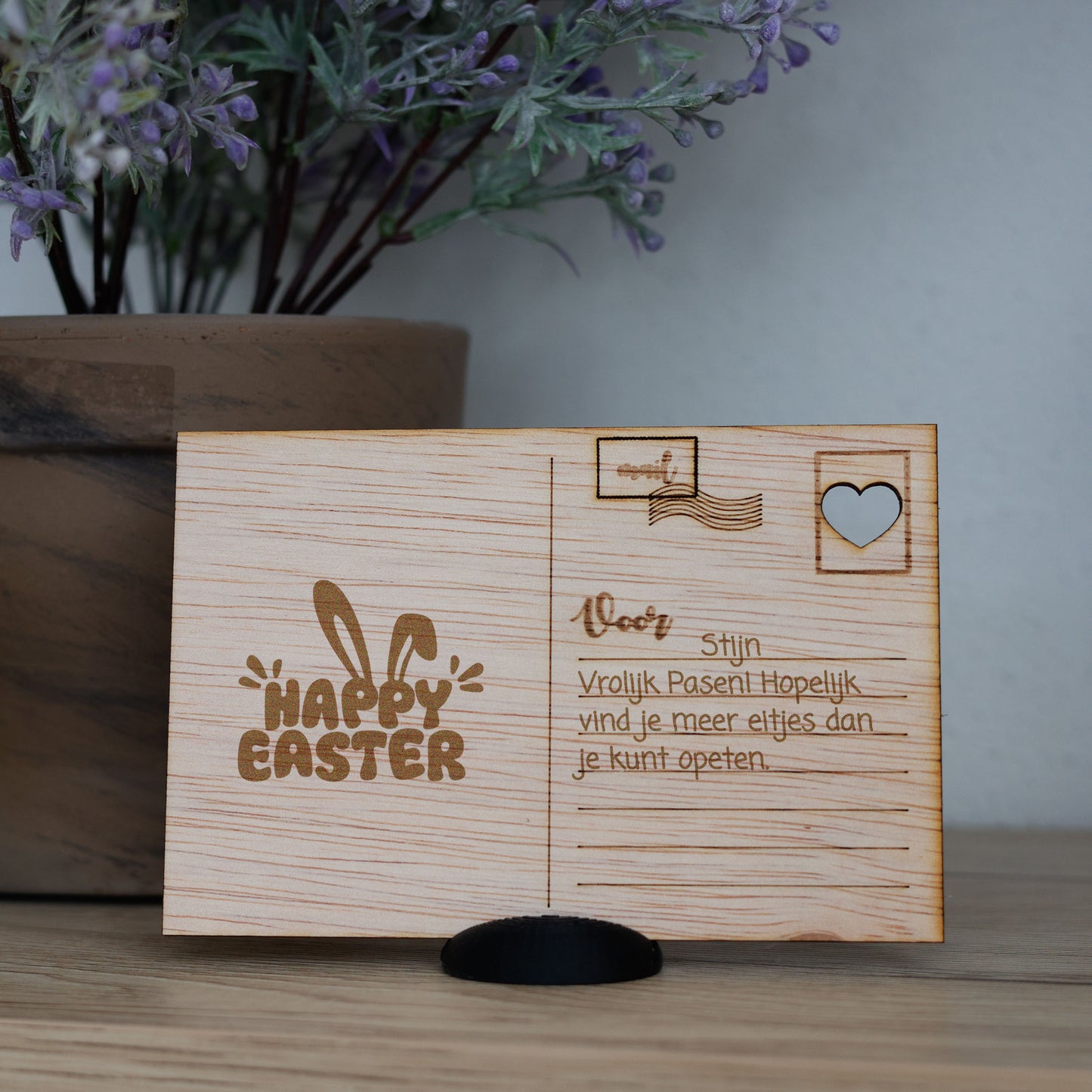 Houten kaart - Happy Easter