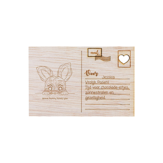 Houten kaart - Some Bunny Loves You