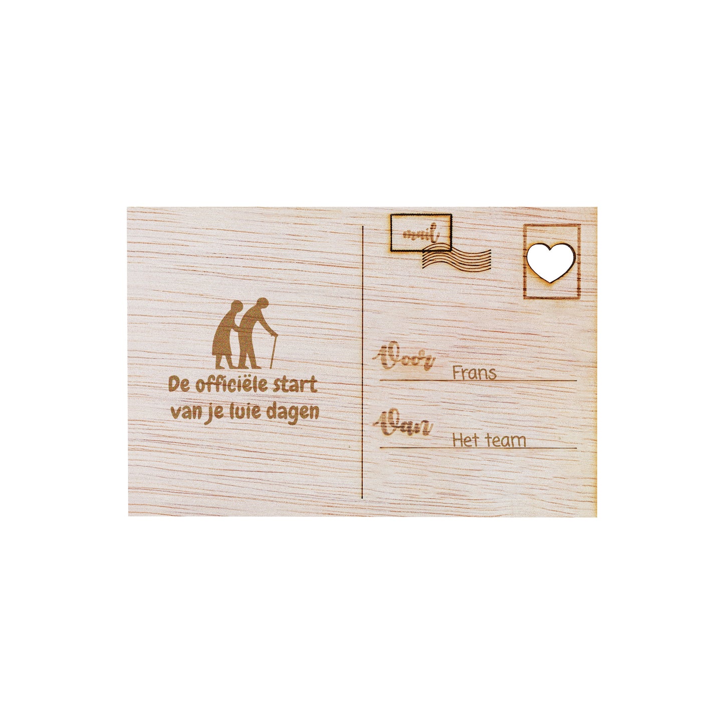 Houten kaart - De officiële start van je luie dagen