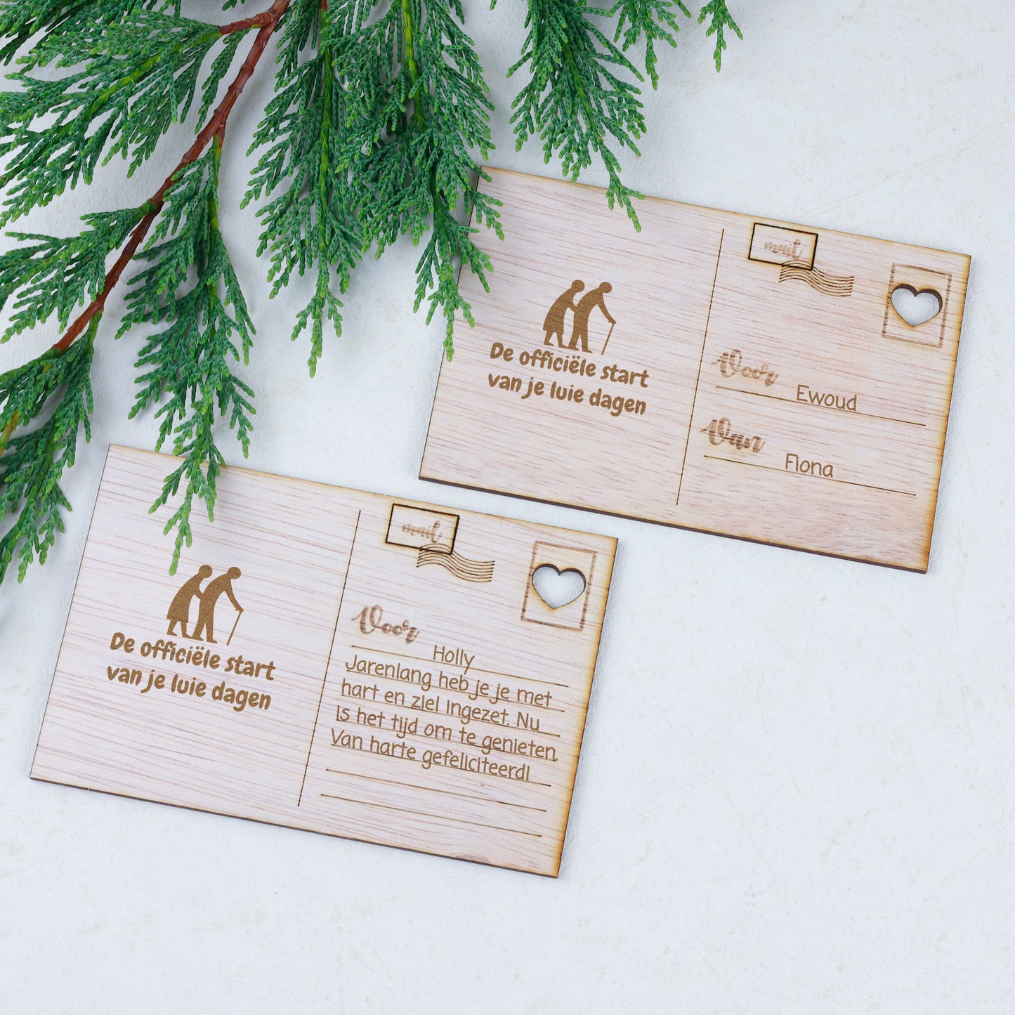 Houten kaart - De officiële start van je luie dagen