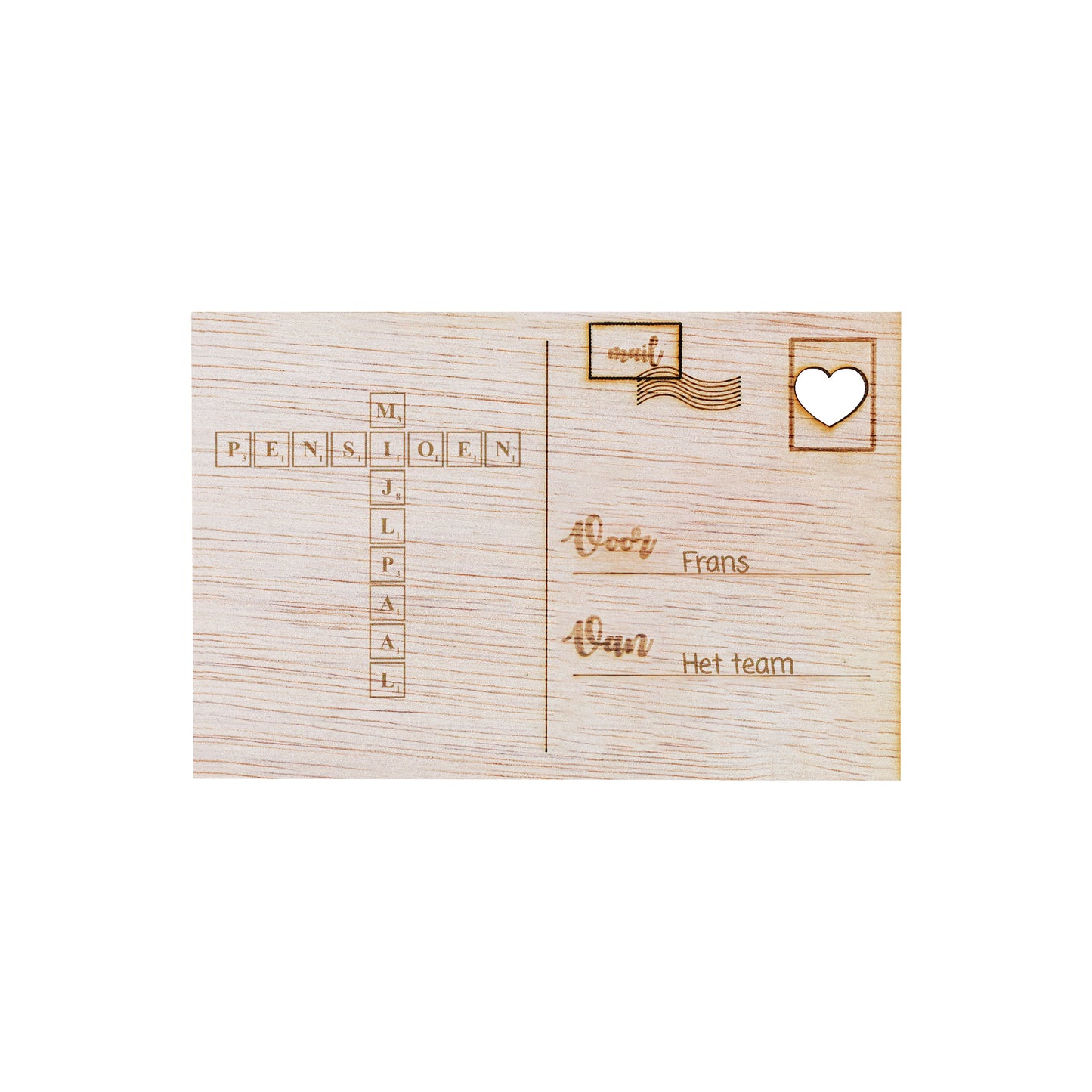 Houten kaart - Pensioen Mijlpaal Puzzel