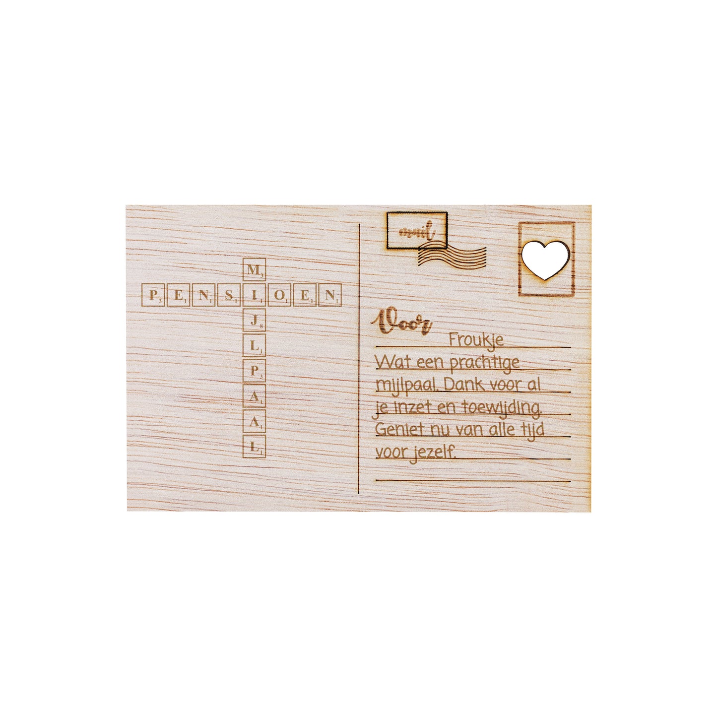 Houten kaart - Pensioen Mijlpaal Puzzel