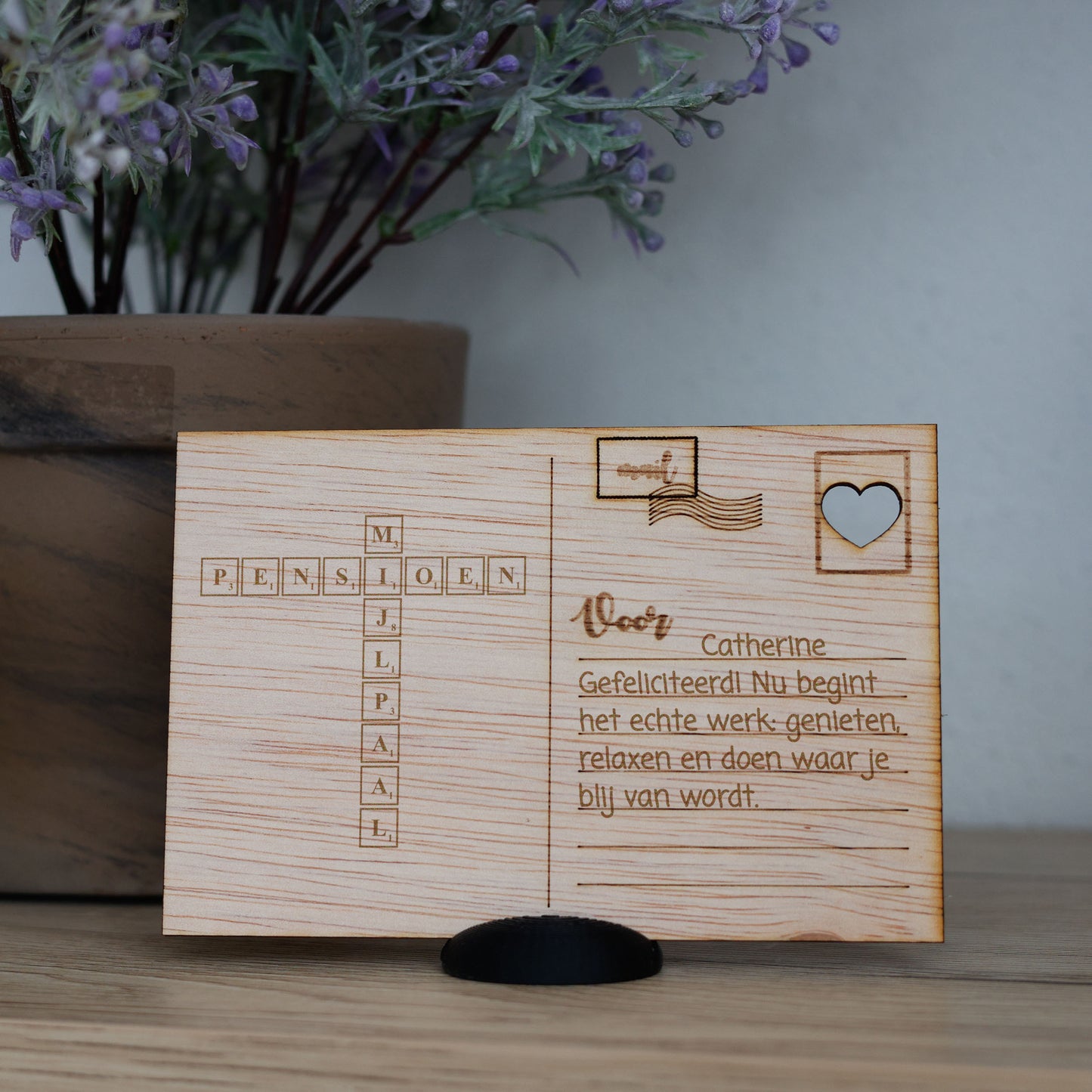 Houten kaart - Pensioen Mijlpaal Puzzel