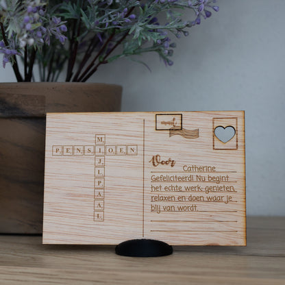 Houten kaart - Pensioen Mijlpaal Puzzel