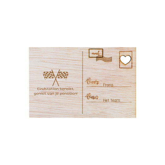 Houten kaart - Eind Station Bereikt