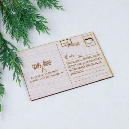 Houten kaart - Eind Station Bereikt