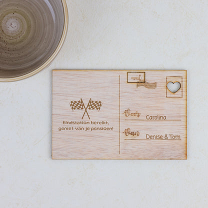 Houten kaart - Eind Station Bereikt