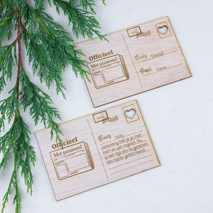 Houten kaart - Officieel! Met pensioen!
