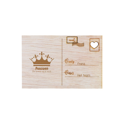 Houten kaart - De kroon op je werk