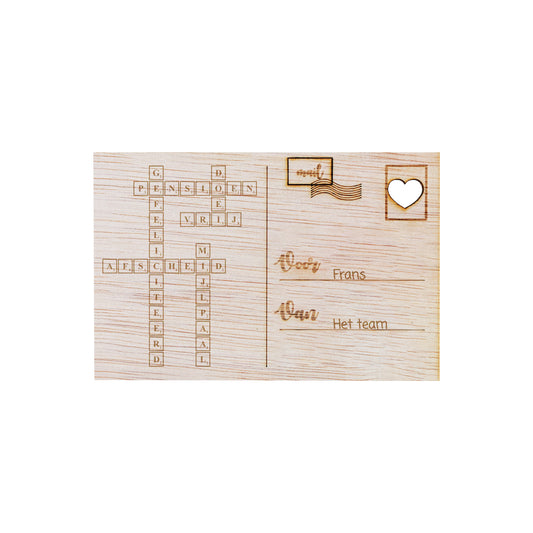 Houten kaart -Pensioen Puzzel