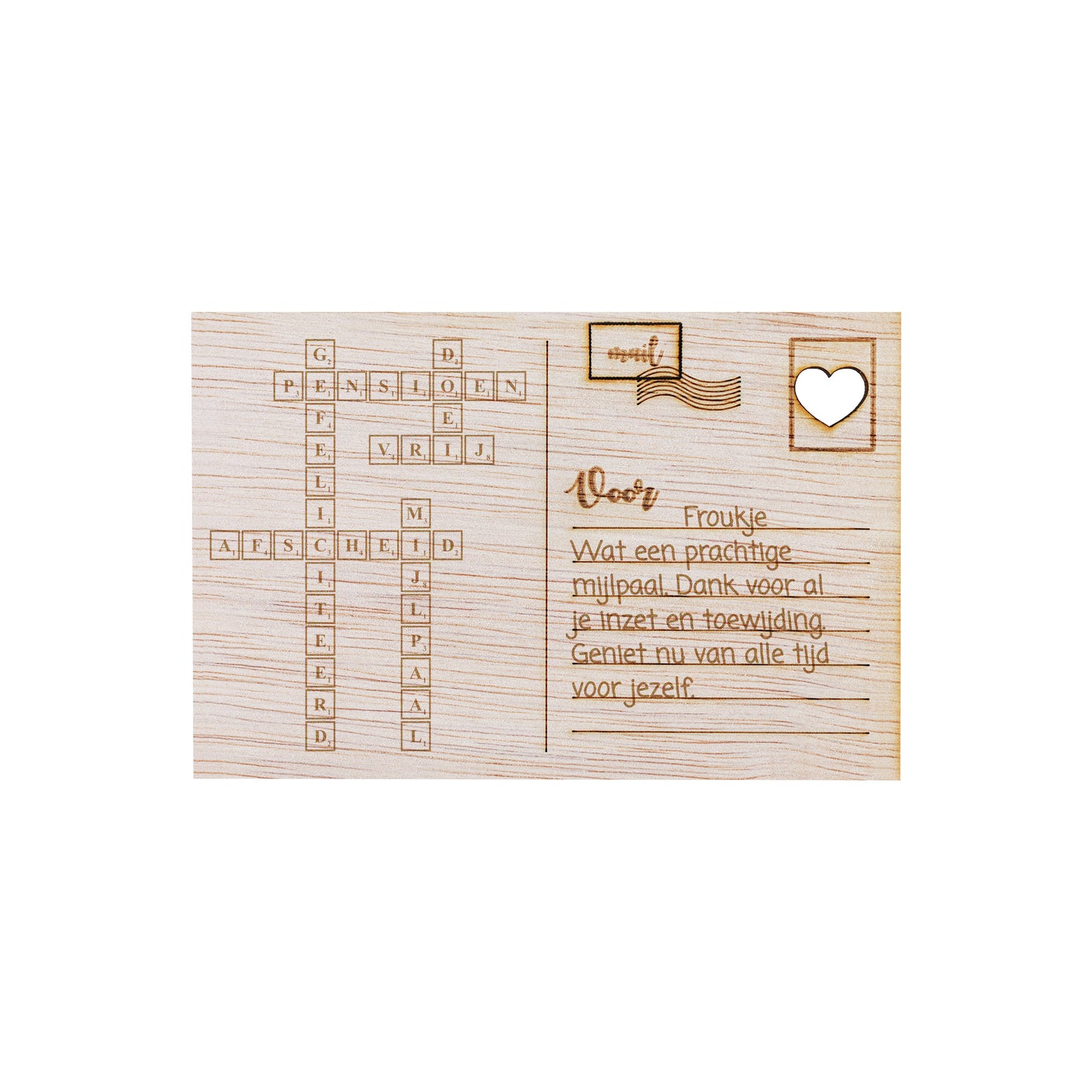 Houten kaart -Pensioen Puzzel