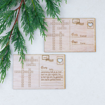 Houten kaart -Pensioen Puzzel