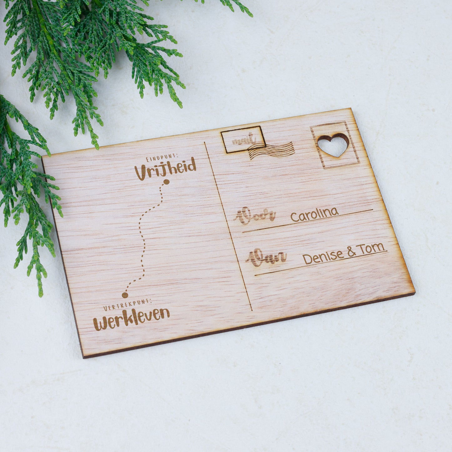 Houten kaart - Vertrekpunt - Eindpunt
