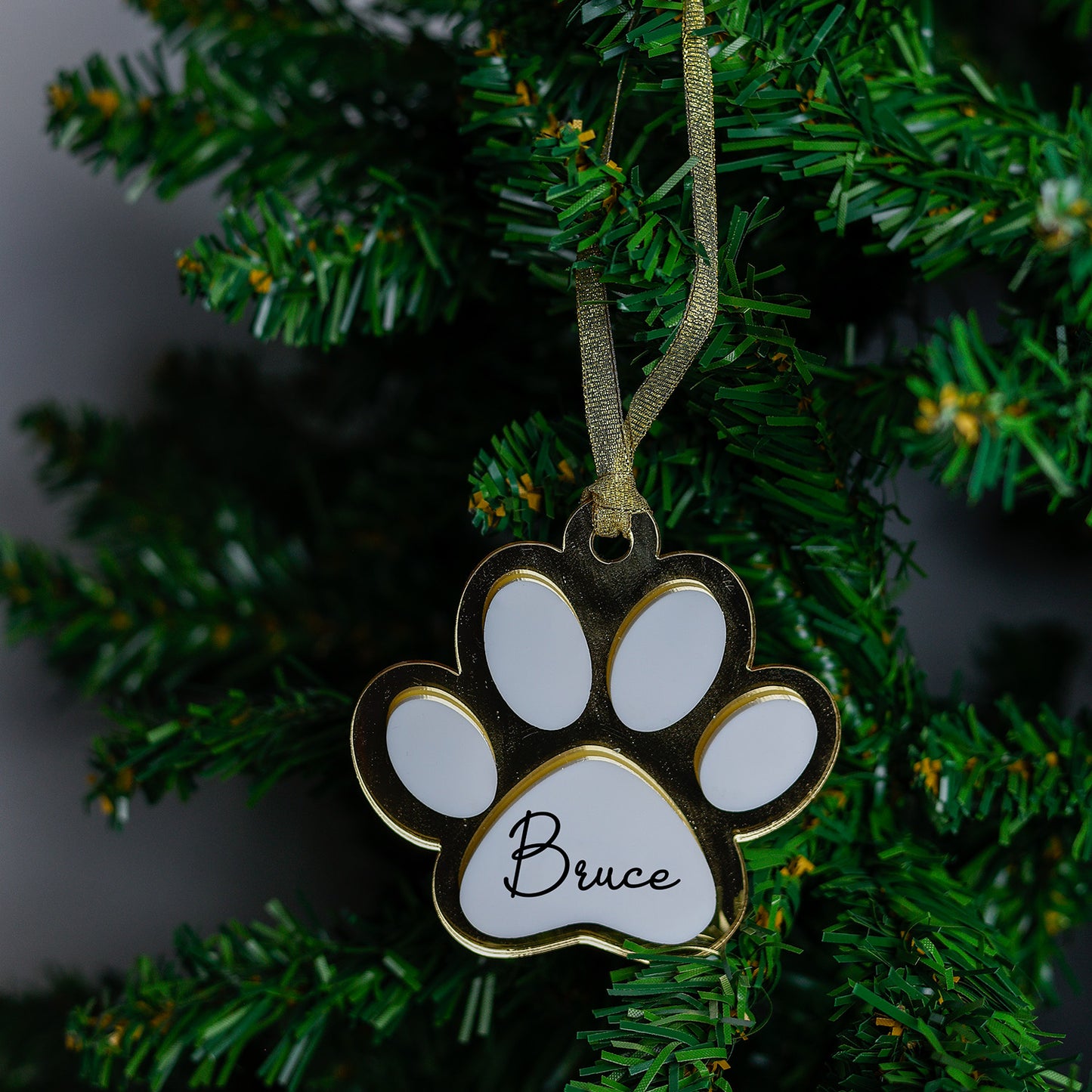 Acryl Kerstbal Goud - Pootje