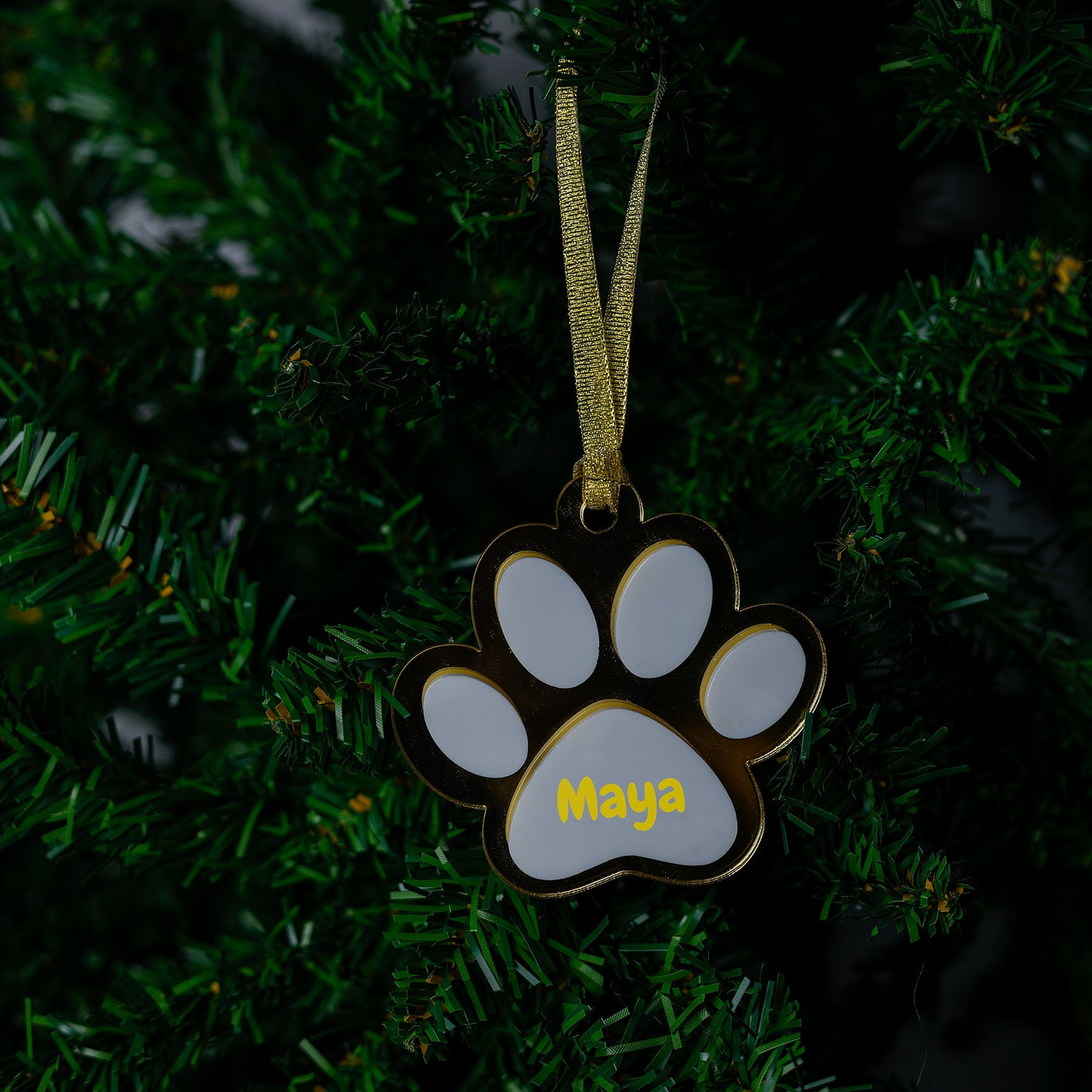 Acryl Kerstbal Goud - Pootje