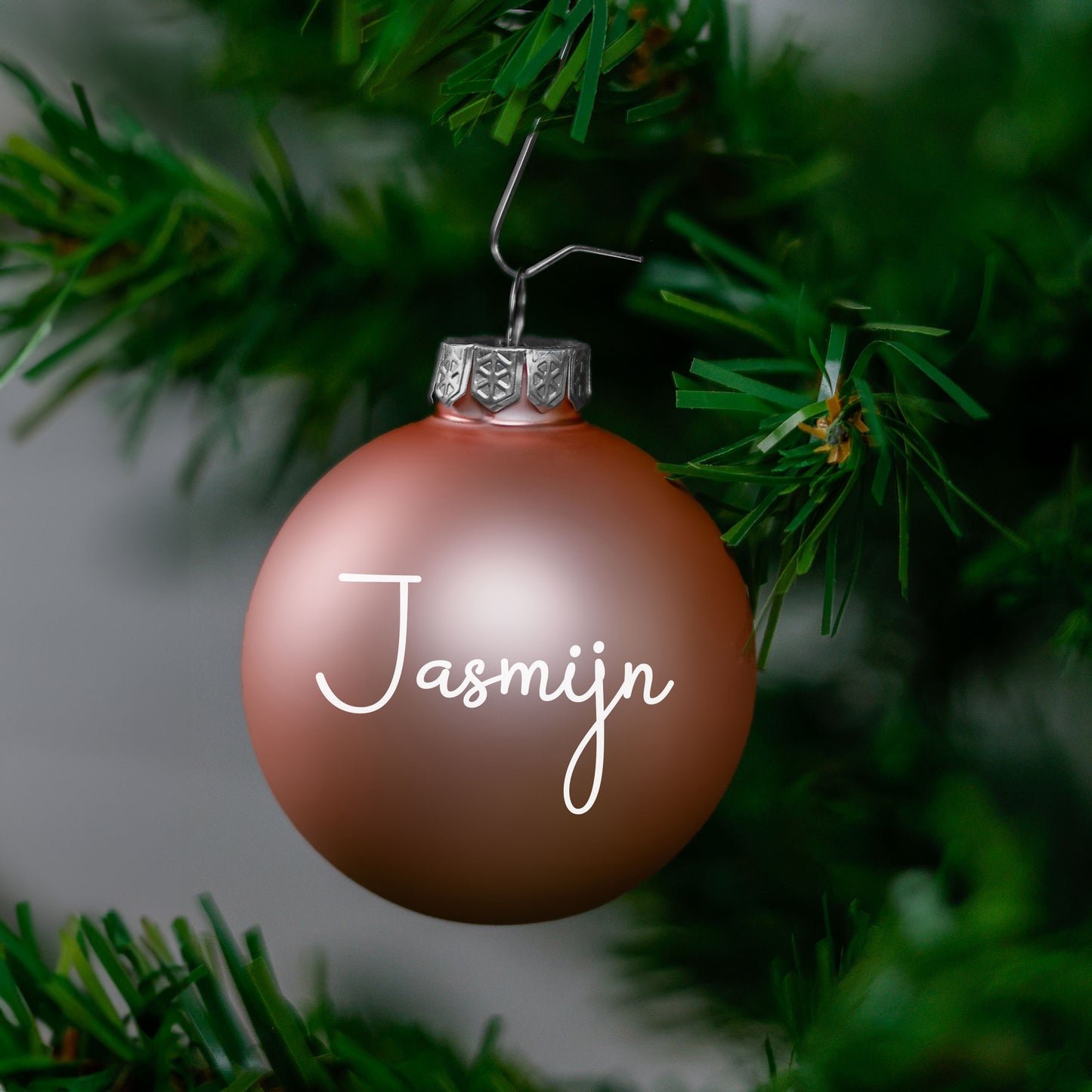 Kerstbal Roze Mat - Naam